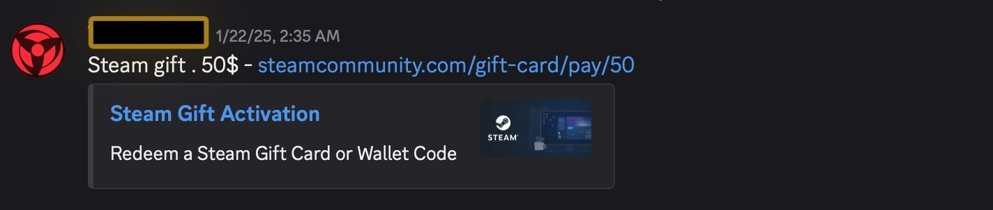 Message Spam Example